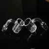 100st Clear Quartz Banger Nail med Snowflate Buttom 14mm 18mm Kvinna Male Joint Quartz Banger Nails Oil Dab Rig för rökning