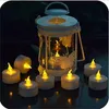 Tealights LED pequenos, luzes brilhantes e cintilantes - velas falsas elétricas realistas para decoração de casa de casamento