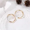 Neue einfache geometrische Wellen-Creolen, silberfarben, vergoldet, Kreis-Ohrringe für Frauen, Hochzeit, Brautschmuck, Geschenk, Großhandel 2020