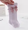 Chaussettes à trous pour bébé petites filles, nœuds 34, chaussettes hautes à volants, en coton, jambes respirantes, A30493907303