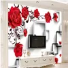 window mural wallpaper 3D three-dimensional rose flowerwallpapers 3d wallpaper TV background wall decoration painting