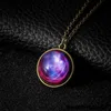 Collier boule de verre Double face lumineux pour Couple, pendentif étoile de rêve, univers Harajuku, bijoux, vente en gros