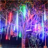 30CM Led Meteor Shower Rain Tube Garland Outdoor Light String Christmas Decor for Home Christmas Ornament Navidad Natal New Year276i