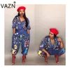 Vazn 2108 Special Style Brand Casual Fashion Women Long Jumpsuits Letter Half Sleeve Höst Loose High Street Romper LD8103 Y19060501