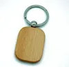 Epackfree 30 Uds personalizar DIY llavero de madera en blanco rectángulo corazón redondo elipse tallado llavero madera llavero con anilla