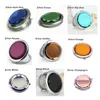 1pc Crystal Makeup Mirror Portable Round Folded Compact Mirrors Gold Silver Pocket Mirror Making Up For Personalized Gift8825016
