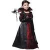 Wholesale-Children Girls Gothic Vampire Halloween Costumes for Kids Princess Cosplay Costume Long Carnival Party Dress