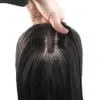 Base in seta per capelli umani Top Clip per parrucchino in Topper per donna Corona in Toppee fatto a mano Diradamento dei capelli Perdita di capelli Nero naturale9878888