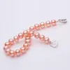 Fashion-7-8mm Natural Freshwater Pearl Bracelet 925 silver clasp