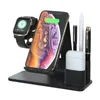 9V 2A Qi Wireless Charger Stylish Design Fast Chargers for Apple Airpods Smart Watch 5 4 3 2 Stand with Pen Holder izeso