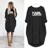 Robes femmes Karl lettre ample printemps automne grande taille 4xl 5xl Plus vêtements