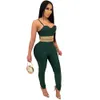 Glitzer Diamanten Promi Party Zwei Stück Set Frauen Festival Kleidung Trägerlosen Crop Top Bleistift Hosen Anzug Sexy Club Outfits