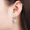 Exquisiter dreieckiger Ohrstecker für Damen, modische große Ohrringe, dreieckiger Doppel-Strass-Ohrring