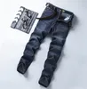 Fashion-Luxury Print Designer Mens Stretch Jeans Spring Long Straight Mid Waist Mens Jeans Homme Clothing