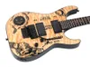 Super Kirk Hammett Kh Ouija 자연 퀼트 메이플 최고 전기 기타 기타 역전 헤드 스톡 플로이드 트레몰로 블랙 하드웨어 9981888