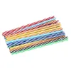 100 PcLot Reusable Hard Plastic Straw High Quality Stripe drinking Straws with Brush 1666070