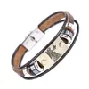 12 Bracciale Constell oroscopo segno fascino Braccialetti avvolgenti multistrato in pelle Bracciale rigido gioielli di moda per donna uomo volontà e sabbia