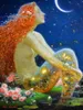Hem Konst Inredning Fantasy Vintage Mermaid Oljemålning Bild Tryckt på duk för vardagsrummet Adornment Art