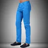 Jeans da uomo Jeans casual dritti Design alla moda Pantaloni da uomo Bianco Blu Rosso L9761