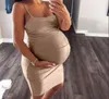 Ciąża Sukienki Ciążowe Bodycon Mini Dresses Topy Lato Plus Rozmiar Solidne Kobiety Maternity Bez Rękawów Tshirt Mleko Fiber Thees XL YF010