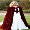 Wrap cloak sammet hooded cape medeltida renässans kostym larp halloween fancy klänning