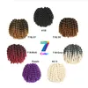 Extensión de cabello de ganchillo 8 pulgadas Ombre Jumpy Wand Curl Crochet Trenzas 22 Roots Jamaican Bounce Sintético para mujeres negras