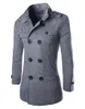 Mens British Double Breasted Warm Coats Winter Slim Wool Blends Ytterkläder rockar manliga modekläder