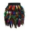New-Coming Autumn Winter Feathers Skirts Soild Empire Ostrich Feathers Party High Street Catwalk Princess Lovely Skirts SS0007