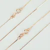 Pure 925 Sterling Silver & Rose Gold Color Slim Thin Snake Chain Necklace for Pendant 40/45cm Womens Girls Kids Jewelry Bijoux