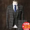 customAutumn and winter suits, men's suits, British men's wedding three-piece youth Korean version ca