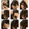 High Quality 8" Short Front Neat bang Clip in bangs fringe Hair extensions straight Synthetic Natural human hair extension hairbangs