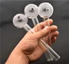 Tamanho grande 20CM Comprimento 50mm Bola Pyrex Queimador de óleo Cachimbo de vidro transparente Queimador de óleo Água Cachimbos de mão Acessórios para fumar