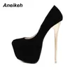 Big Size 41 42 43 44 45 Sexy Pumps Wedding Women Fetish Shoes High Heel Stripper Flock Pumps 16 cm Zapatos Mujer