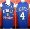 Marco Belinelli # 4 Basketsträngar Gianluca Basile # 5 Danilo Gallinari # 8 Team Italia Italien Italiano Retro Mens Stitched Anpassat Namn