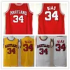 College 34 Len Bias Jersey Men Basketball 1985 University Maryland Terps Jerseys Team Red Yellow White Away Best Ed