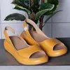 Kvinnor 2020 Sommar Sandaler PU Läder Skor Sommar Modig Öppen Toes Platform Chaussure Femme Sexiga Kvinnors Sandaler