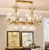 Copper Crystal Chandelier L100cm W60cm H75cm Luxurious Bronze E14 Lustre Suspension Light Home Decoration MYY