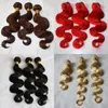 100g / peça 3pcs / lot onda do corpo loira Red 33 Natural Preto 100 Cabelo Humano Weave trama Weave