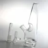 8 Inç Cam Dab Rig Bong Nargile Su Boruları ile 14mm Kadın Downstem Kalın Alt Üçgen Nargile Beher Bongs Kase Sigara Boru