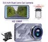 HD1080P 듀얼 렌즈 운전 레코더 자동차 보안 시스템 3.6 인치 금속 DVR 풀 HD 야간 투시경 반전 이미지 170 학위 모션 탐지 자동차 Dashcam