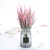 10pcs / lot plástico Lavender Home acessórios decorativos exibição falso casamento Simulação Flores 5 garfo Lavender Flores