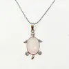 qimoshi Santé et longévité Bijoux naturels pierre tortue pendentif collier unisexe parents signifiant cadeau d'anniversaire 12 pièces277C