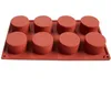 8 holles Cake Pastry Baking Round Jelly Gummy Soap Muffin Mousse Cake Tools Silicone Pudding Mold KD1