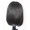 100 insan saçı düz u Siyah kadınlar için parça peruk 100 işlenmemiş Perulu Remy Saç sol parça bob peruk tam son6670250