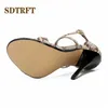 Sandales SDTRFT été Sexy Stiletto fête 14cm talons hauts minces Mujer Crossdress chaussures femme bride à la cheville SM pompes Sapato Feminino1