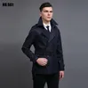 Бесплатная Доставка 2019 Новый Дизайнер ouble Harding Colread Crown Create Mens Mens Overcoat Длинные Рукава Мужская Одежда Бизнес Верхняя одежда