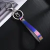 PVC leather rope key chain glossy bright leather rope hanging buckle laser soft rubber lanyard cartoon doll accessories Keychains