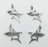 20 pcs/Lot gros requin animaux alliage pendentif à breloque rétro bijoux bricolage porte-clés ancien pendentif en argent pour Bracelet boucles d'oreilles 36x33mm