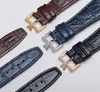 Schwarze dunkelblaue Armbänder aus echtem Rindsleder, passend für Constantin 47660 000G-9829 Uhr, 25 mm, 9 mm Bandanstoß, Overseas-Uhrenarmbänder, Armband288u