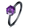 Zircon CZ 18KRGP timbre or noir rempli de diamants bague de fête rouge coloré violet vert Anneau pour les femmes ladys anniversaire crysta GD218